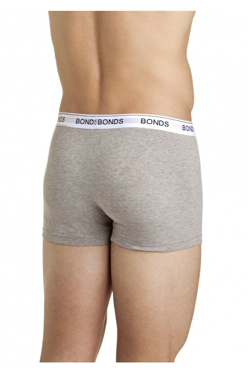 Mens Bonds Guyfront Trunks Underwear Grey/White