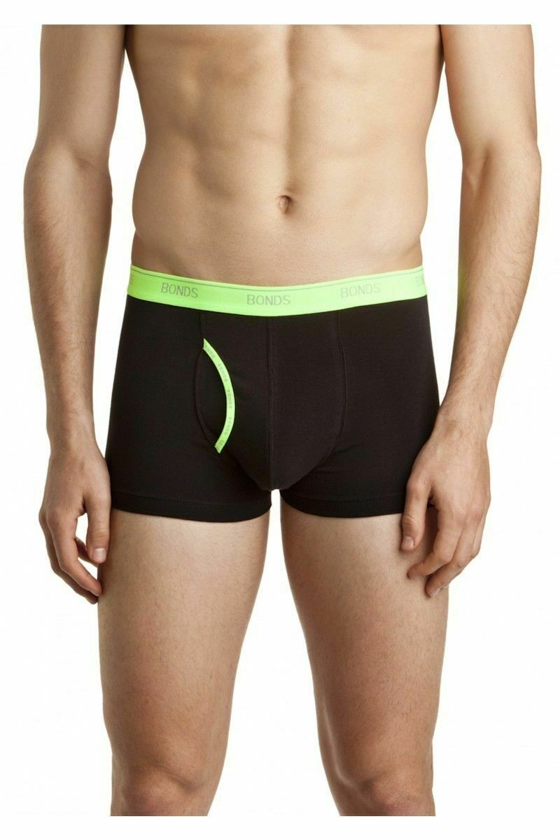 Authentic Bonds Mens Guyfront Trunks Underwear Shorts Fluro Green