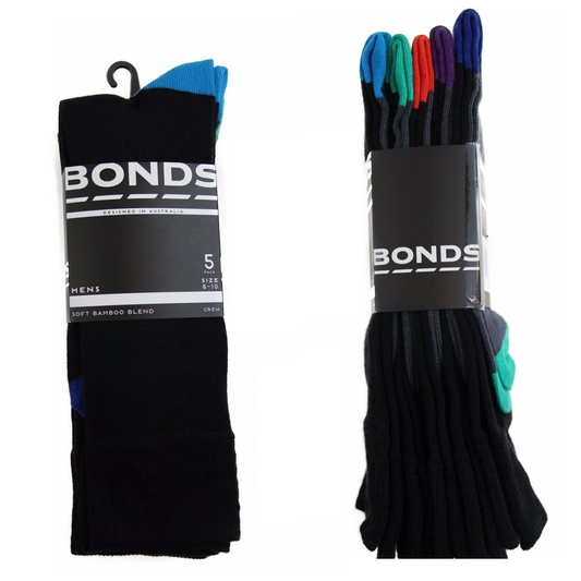 10 Pack Mens Bonds Business Crew Socks Black