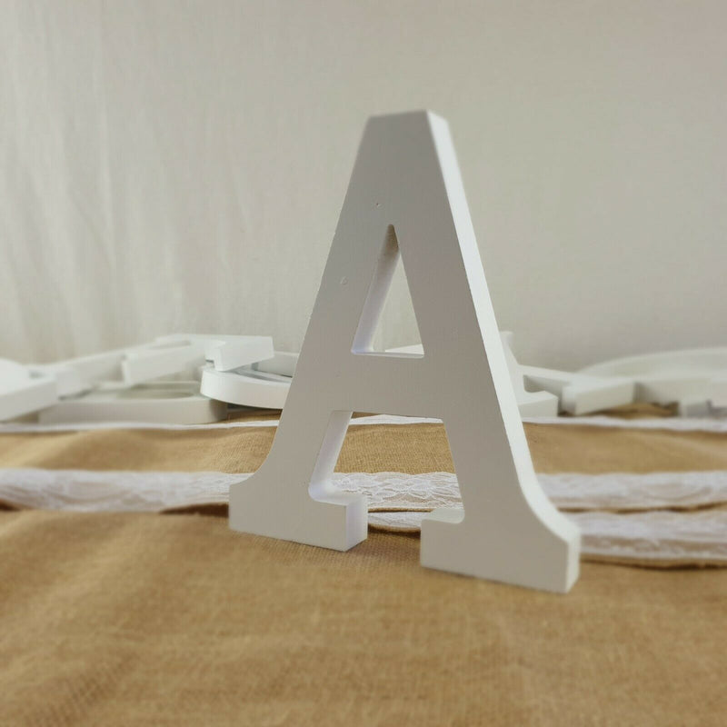 Large Wooden Letters White 23cm Alphabet Letter Wedding Home Birthday Party