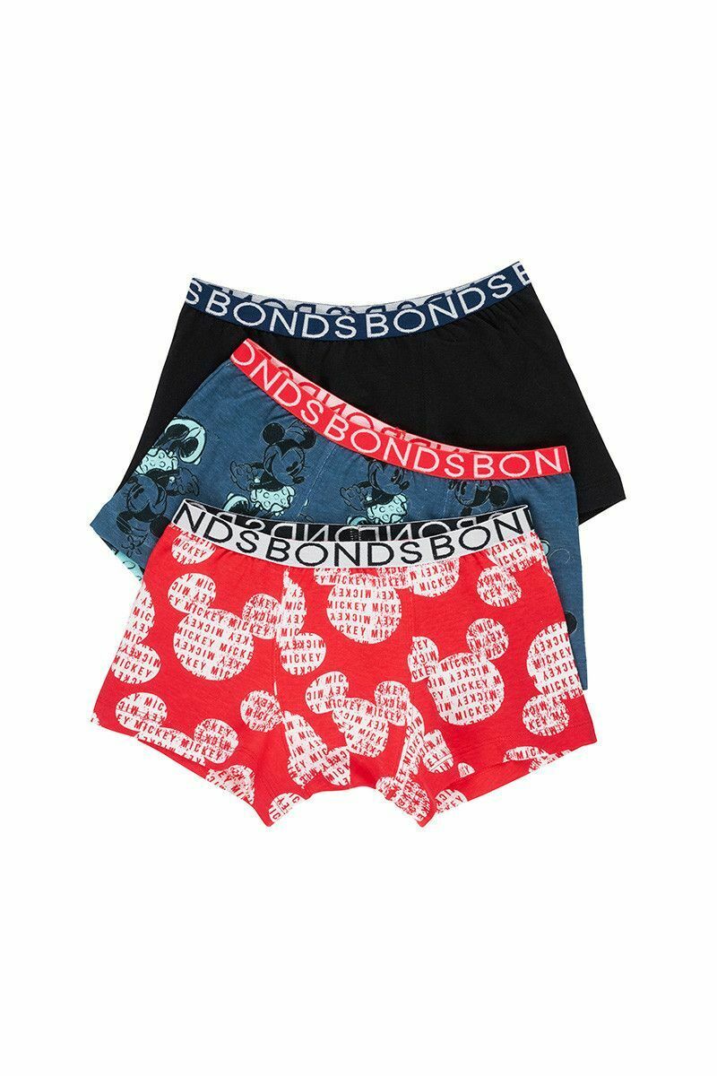 3 x Bonds Boys Disney Mickey Mouse Trunks - Kids Underwear