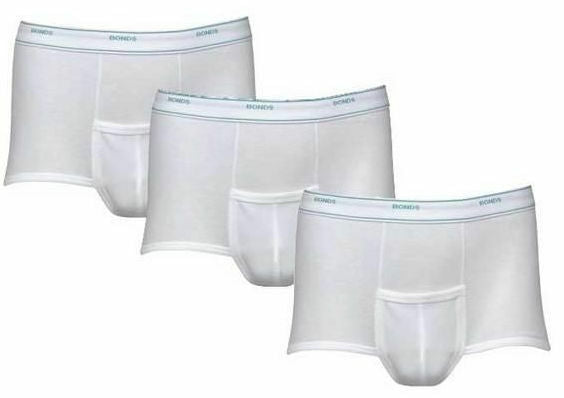 Mens 3 Pairs Bonds Cotton Brief Mens Underwear With Support White Navy Undies