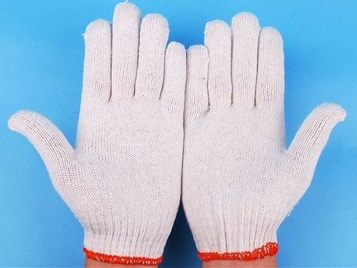12 Pairs / 24 Pcs White Red Work General Purpose Poly/Cotton Yarn Elastic Gloves