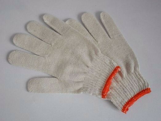 12 Pairs / 24 Pcs White Red Work General Purpose Poly/Cotton Yarn Elastic Gloves
