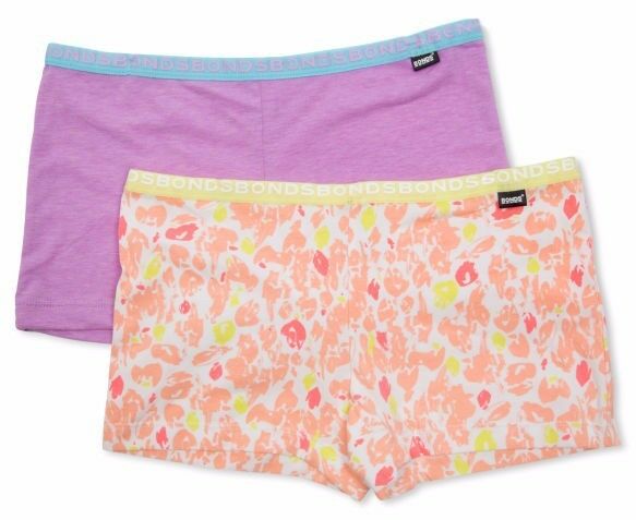 New Girls Kids Bonds 2 Pack Hipster Bikini Shorties Shorts Cotton Netball School