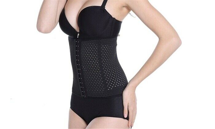 Womens Underbust Corset Waist Trainer Black Or Beige Body Shaper Control Cincher