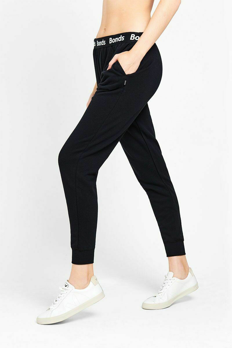 Bonds Womens Essentials Skinny Trackie - Tracksuit Track Pants Black Trackies