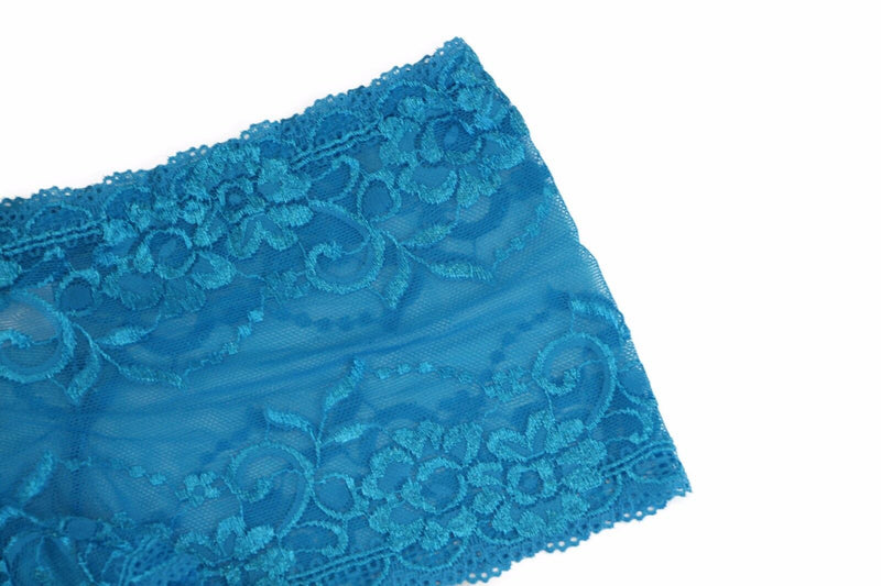 Womens Sexy "Plus Size" Lace Boyleg Underwear Panties Blue Lingerie