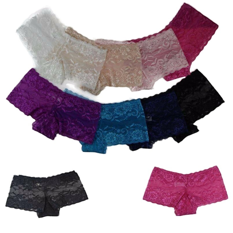 Womens Sexy "Plus Size" Lace Shorts Boyleg Underwear Panties Undies Lingerie