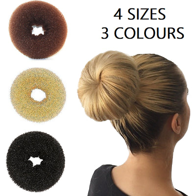 Womens Girls Hair Bun Donut Ring Black Brown Blonde Styling Wedding Party Tool