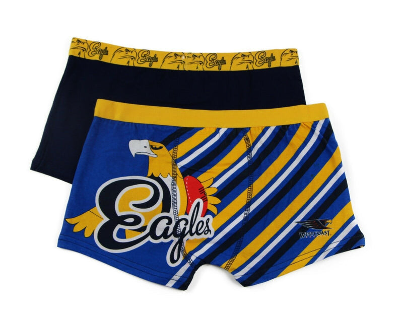 Boys Official Afl Underwear 2 Pairs Trunks Shorts Eagles Dockers Power Crows
