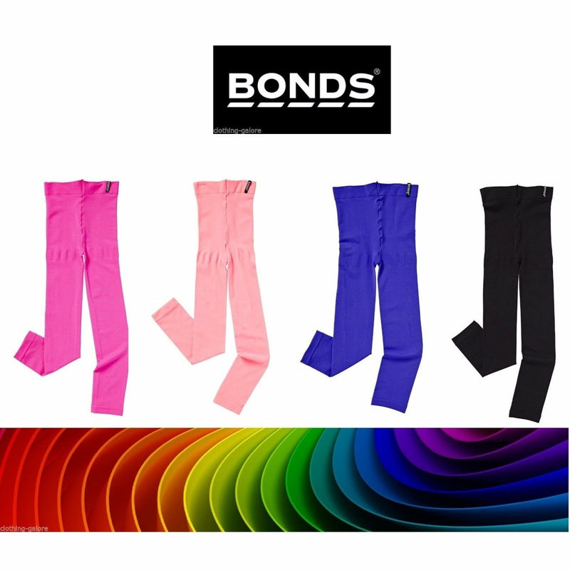 Bonds Girls 40 Denier Opaque Footless Tights Pantyhose Kids Black Pink Purple