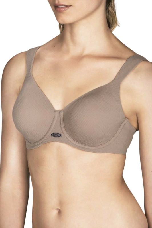 Womens Berlei High Performance Underwire Non Padded Sports Bra Dark Mocha