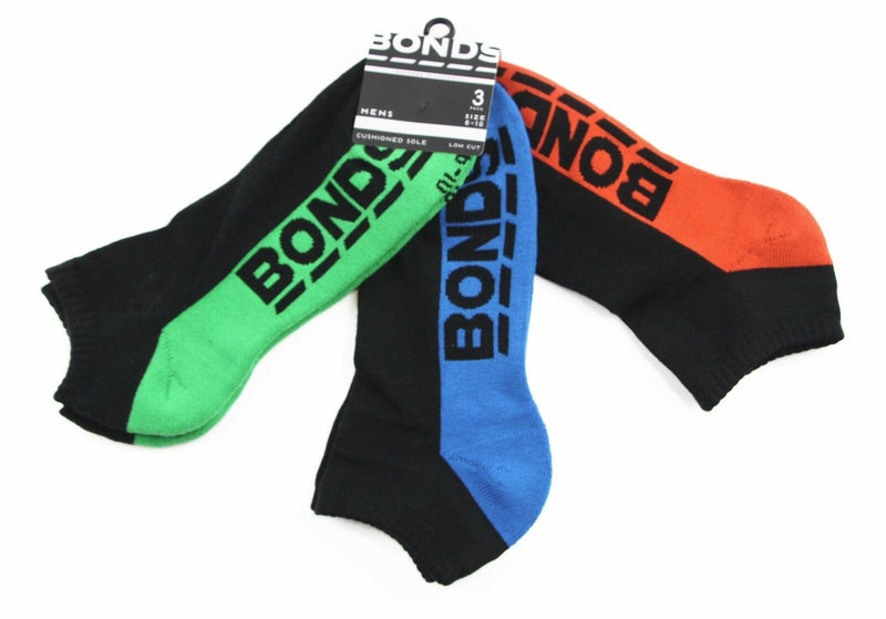 10 Pairs Mens Bonds Low Cut Sports Ankle Gym Running Cushioned Active Socks