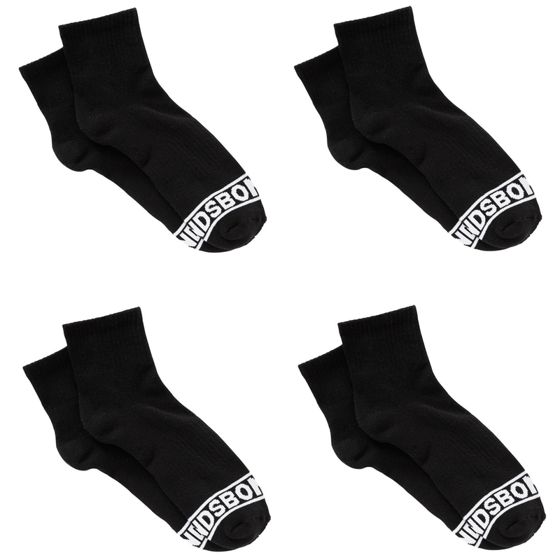 12 X Bonds Quarter Crew Socks Mens Sport Running Gym Sock Black White