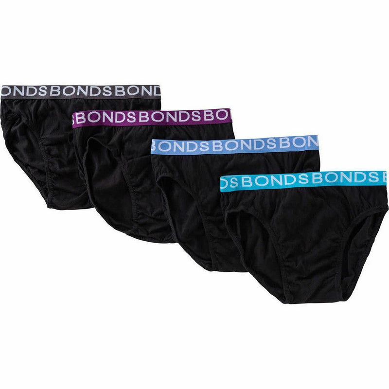 4 x Pairs Mens Bonds Hipster Action Briefs Underwear Jocks Brief Black