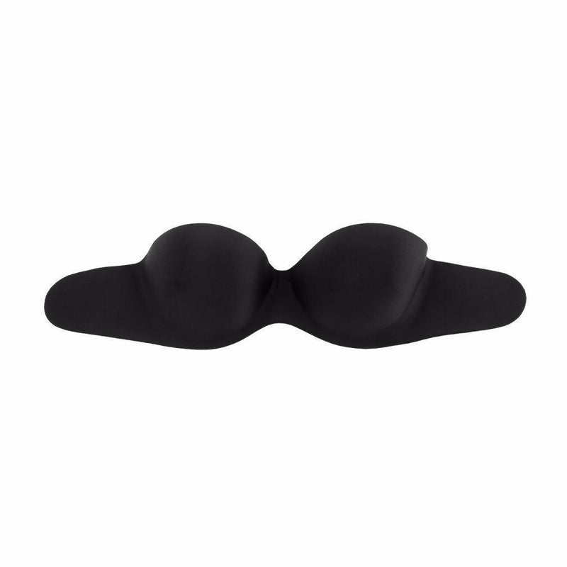 Backless Stick On Bra - Black Invisible Supportive Boobs Side Tabs
