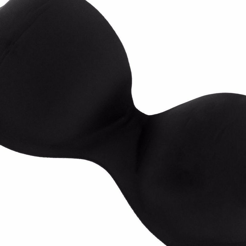Backless Stick On Bra - Black Invisible Supportive Boobs Side Tabs
