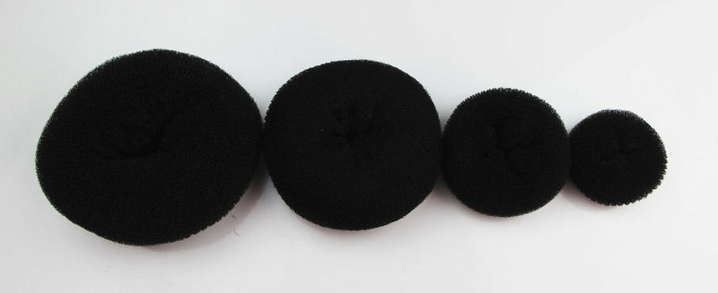 4 Pc X Hair Bun Donut Rings Ring Scrunchie Womens Girls Dance Black Brown Blonde