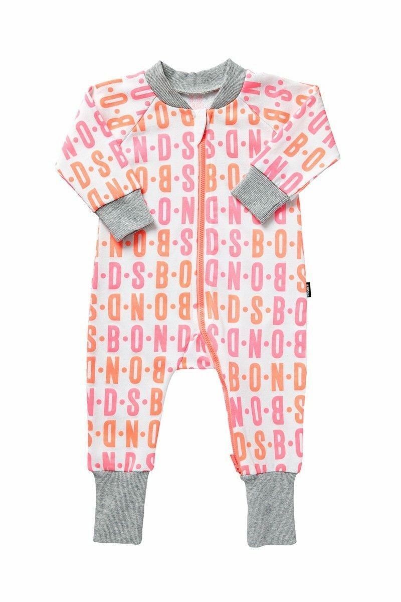 Bonds Baby Girl Roomy Wondersuit Zippy Bodysuit Terry Pink Floral Jumpsuit !