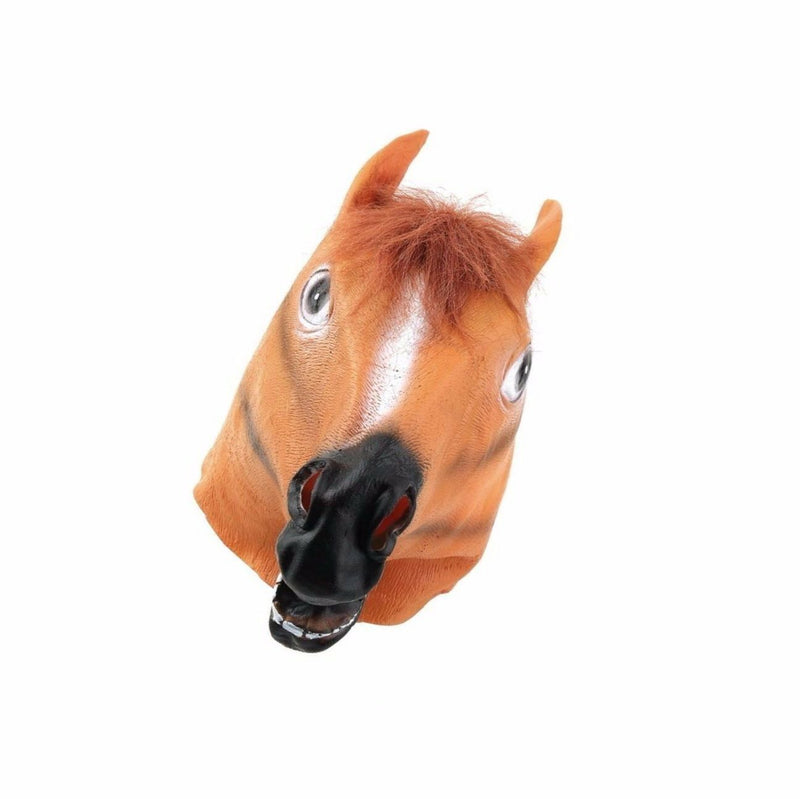 Horse Head Mask - Costume Fancy Dress Horses Dress Up Party Stable Pony Brown