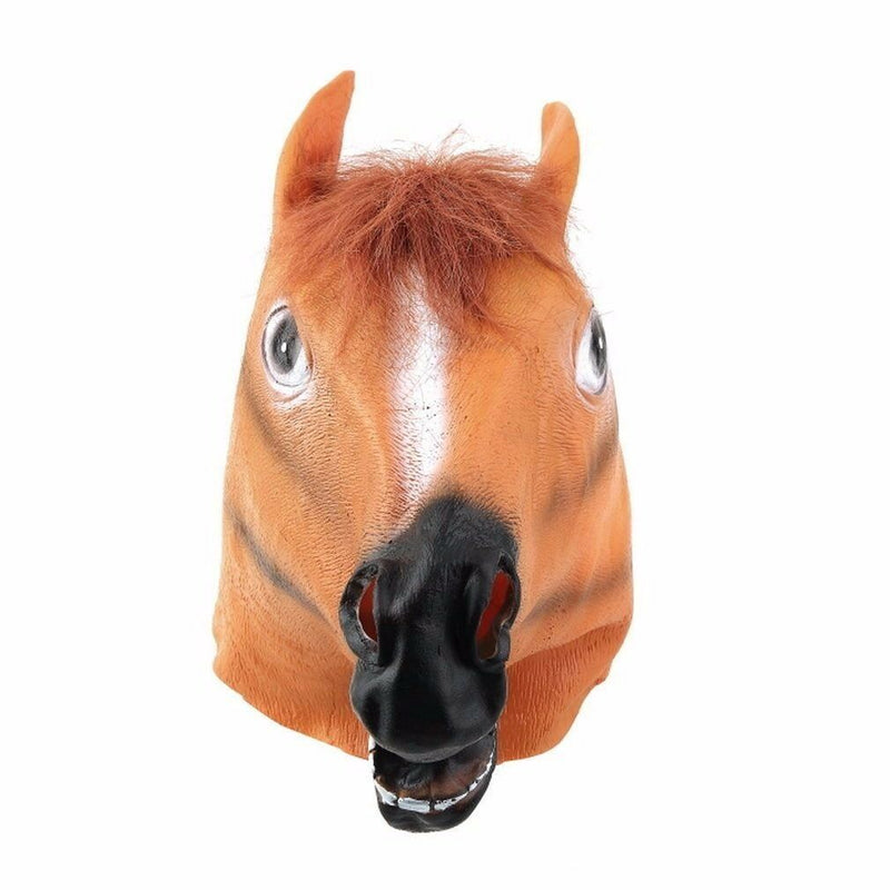 Horse Head Mask - Costume Fancy Dress Horses Dress Up Party Stable Pony Brown