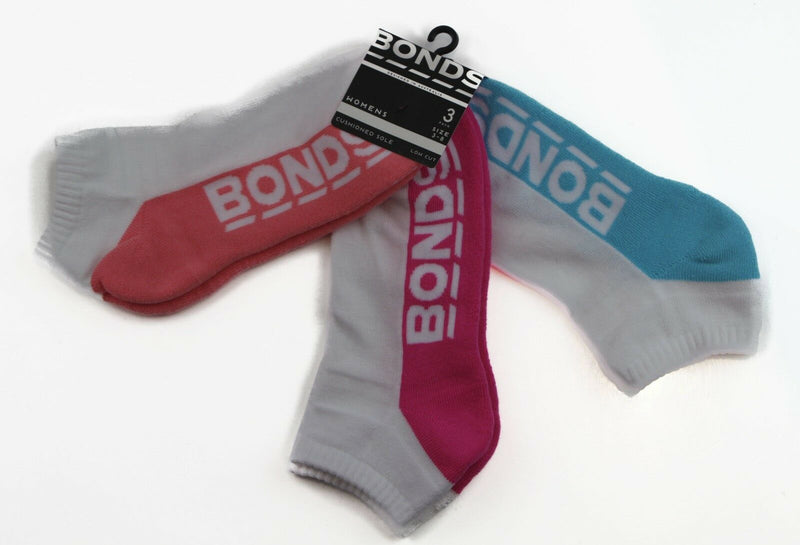 Womens Multi Pack Bonds Low Cut Ankle Sports Socks - Assorted Colours!