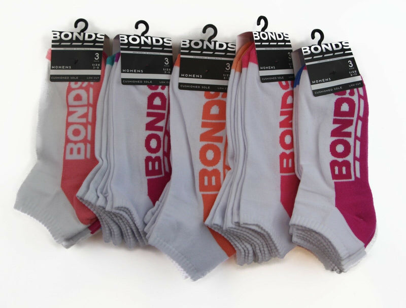 9 Pairs X Womens Bonds Low Cut Ankle Sports Socks - Assorted Colours!