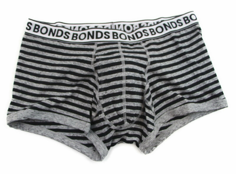 Authentic Bonds Mens Striped Fit Trunk Trunks Underwear Black Blue White Grey