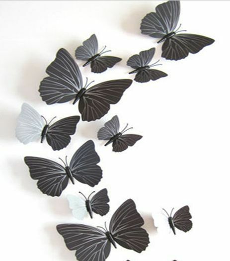 24Pcs X 3D Butterfly Wall Stickers: Removable Decals Kids Nursery Wedding Decor