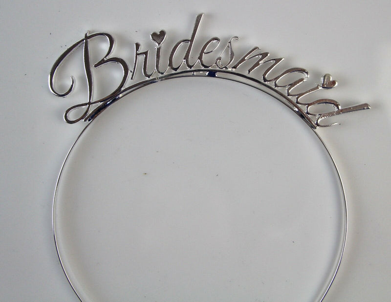 Bridal Tiara Bride To Be Bridesmaid Shower Hens Party Silver Crown Headband