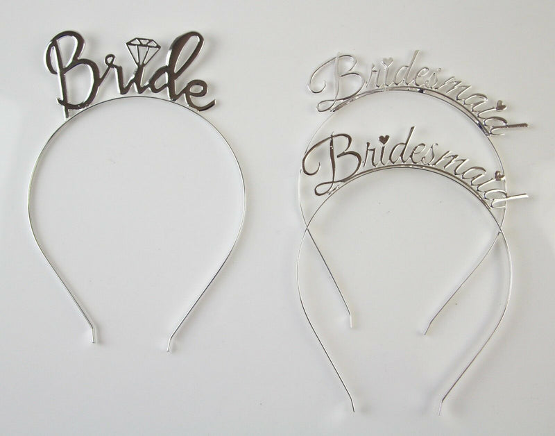 Bridal Tiara Bride To Be Bridesmaid Shower Hens Party Silver Crown Headband