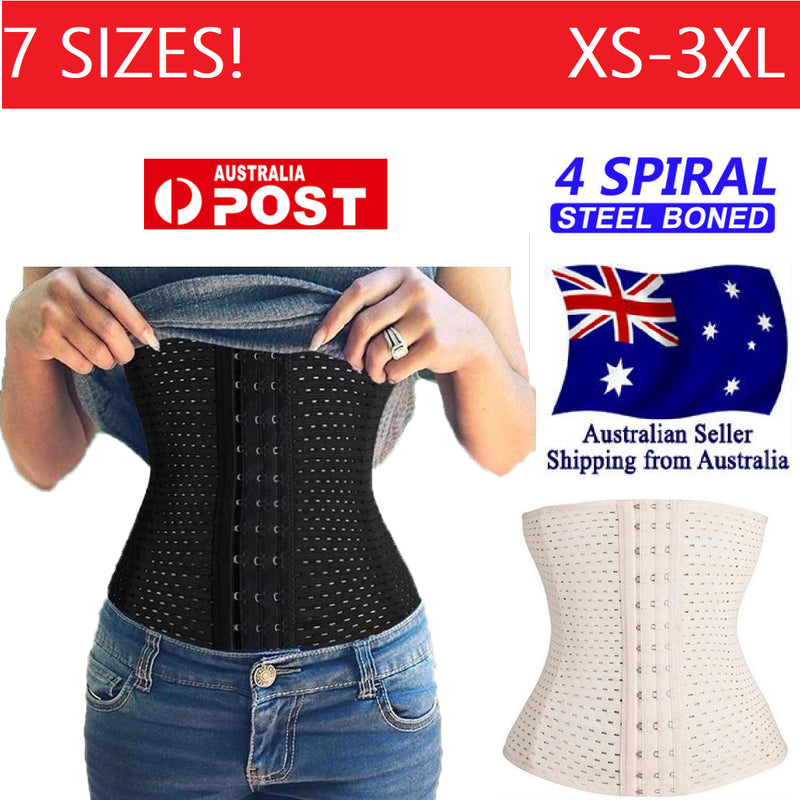 2 x Womens Waist Trainer - Underbust Corset Ladies Black Beige Hourglass