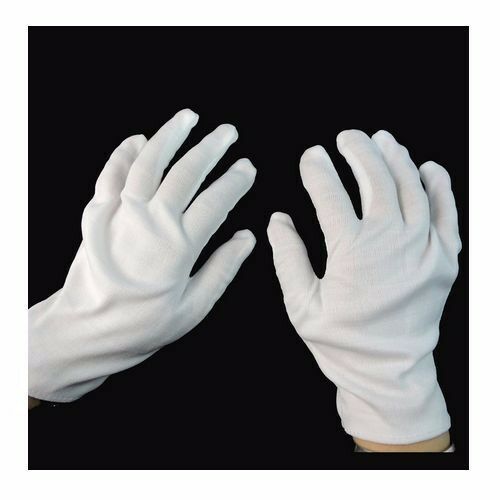 5 Pairs White Work Jewellery Handling Costume Party Cotton Soft Thin Gloves