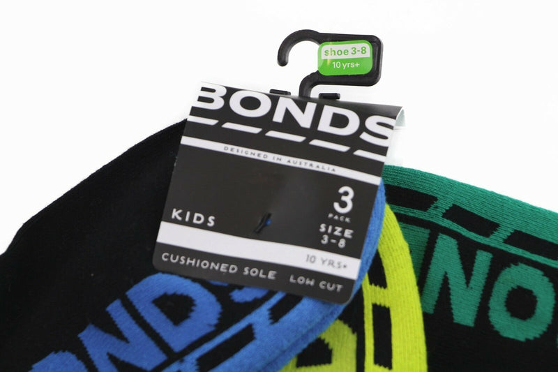 6 Pairs Bonds Kids Socks Boys Girls Low Cut Sports White Blue Green Pink Grey