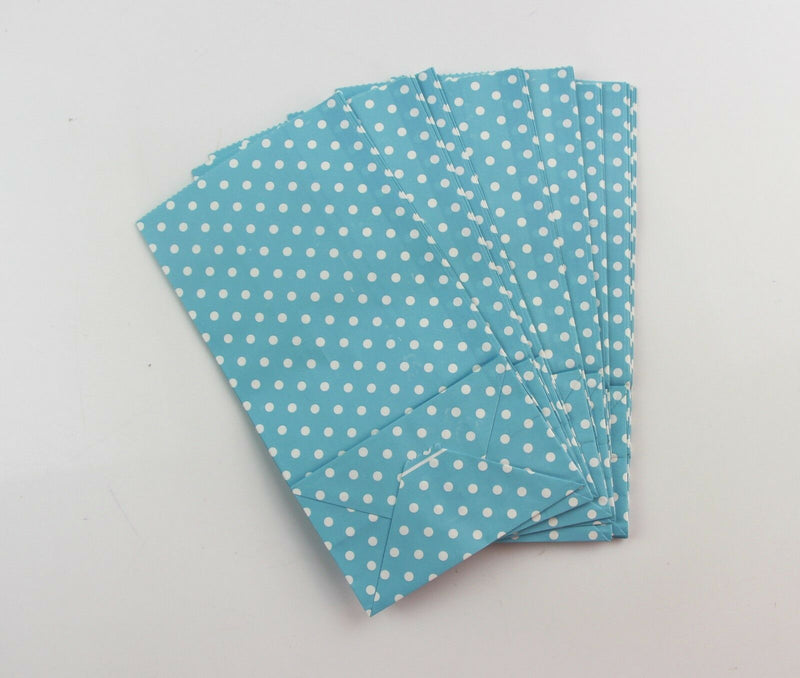 10 x Paper  Lolly Bags Small 18Cms Wedding Birthday Gift Polka Dots