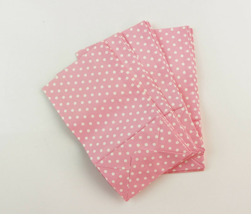 10 x Paper  Lolly Bags Small 18Cms Wedding Birthday Gift Polka Dots