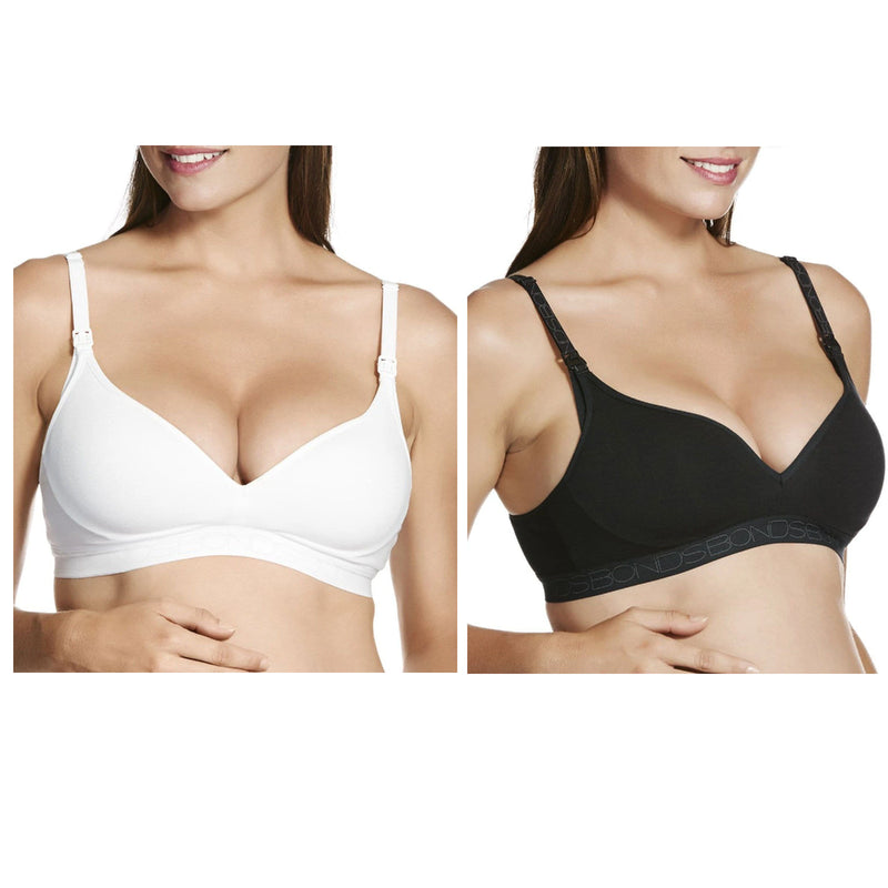 Bonds Bumps Easyfit Tops Bra - Maternity Black White Crop