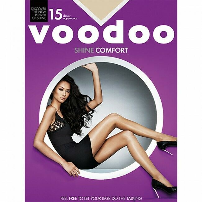 5 x Pairs Womens Voodoo Shine Comfort Stockings Luxurious Semi-Opaque 15 Denier