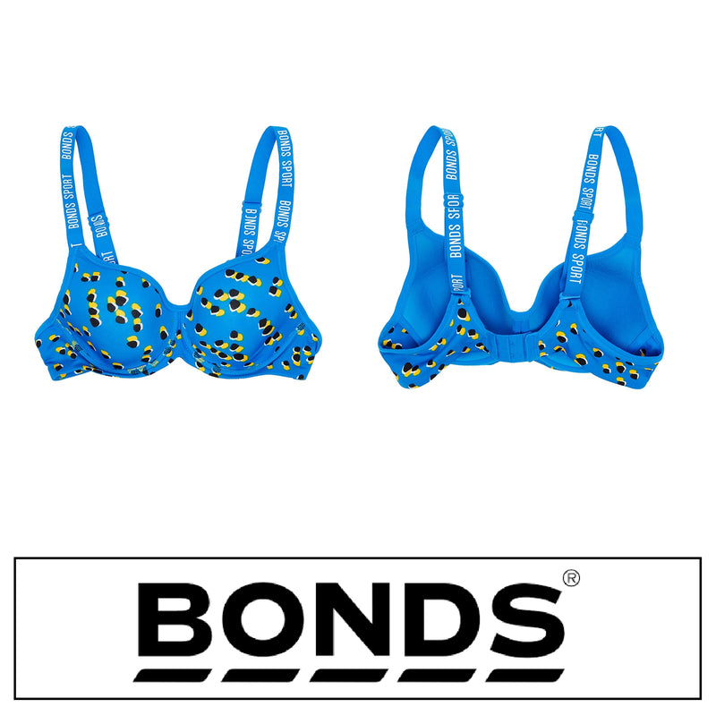 Bonds Sporty Top Bra - Sports Crop Training Medium Impact Print 4Nl