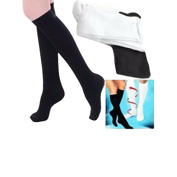 Compression Socks Flight Travel Arching Feet Varicose Veins Medical Black White