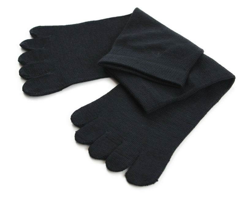 2 Pairs X Toe Socks Premium Cotton Ankle Five Finger Socks Black Grey Brown