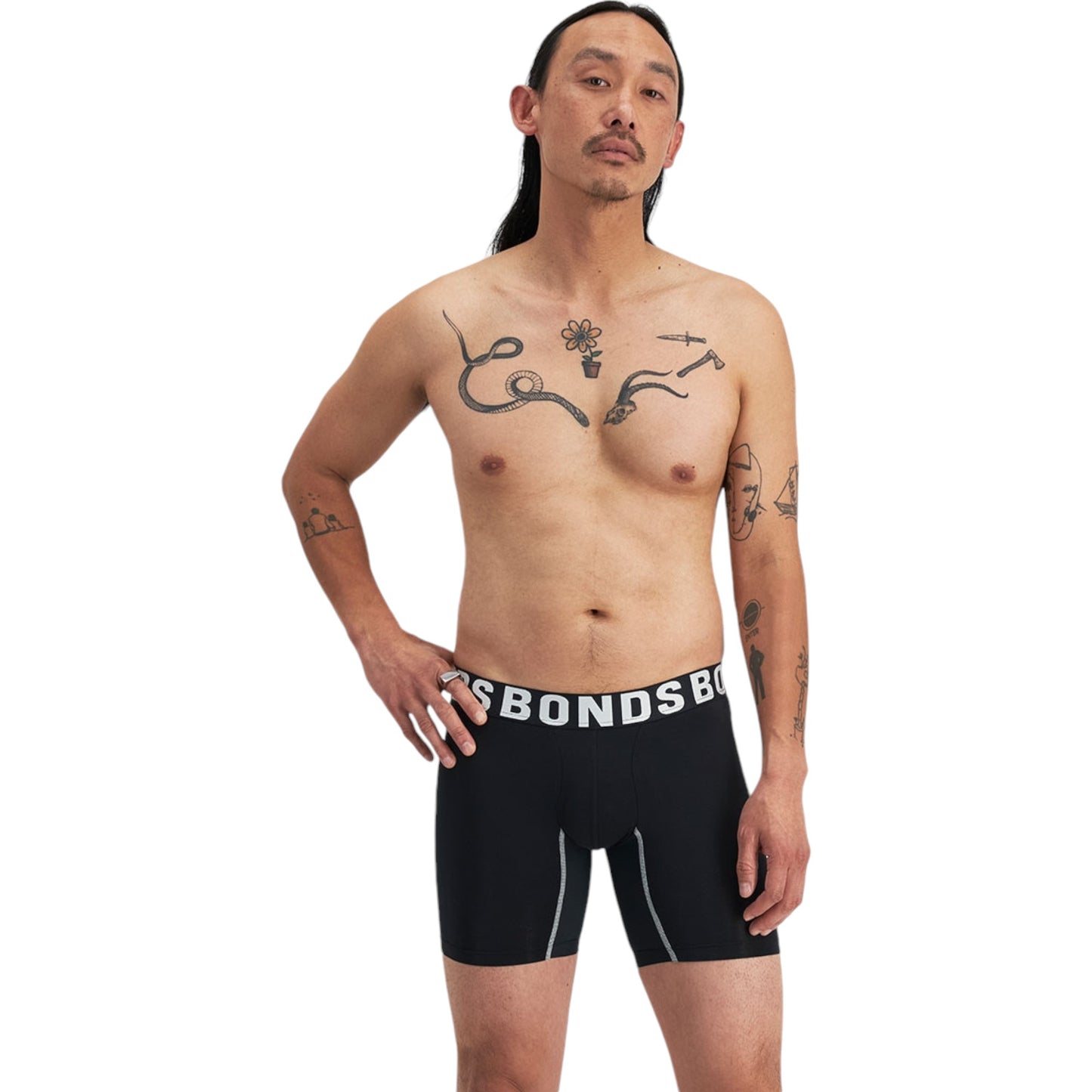 Mens Bonds Chafe Off Trunks Underwear Black