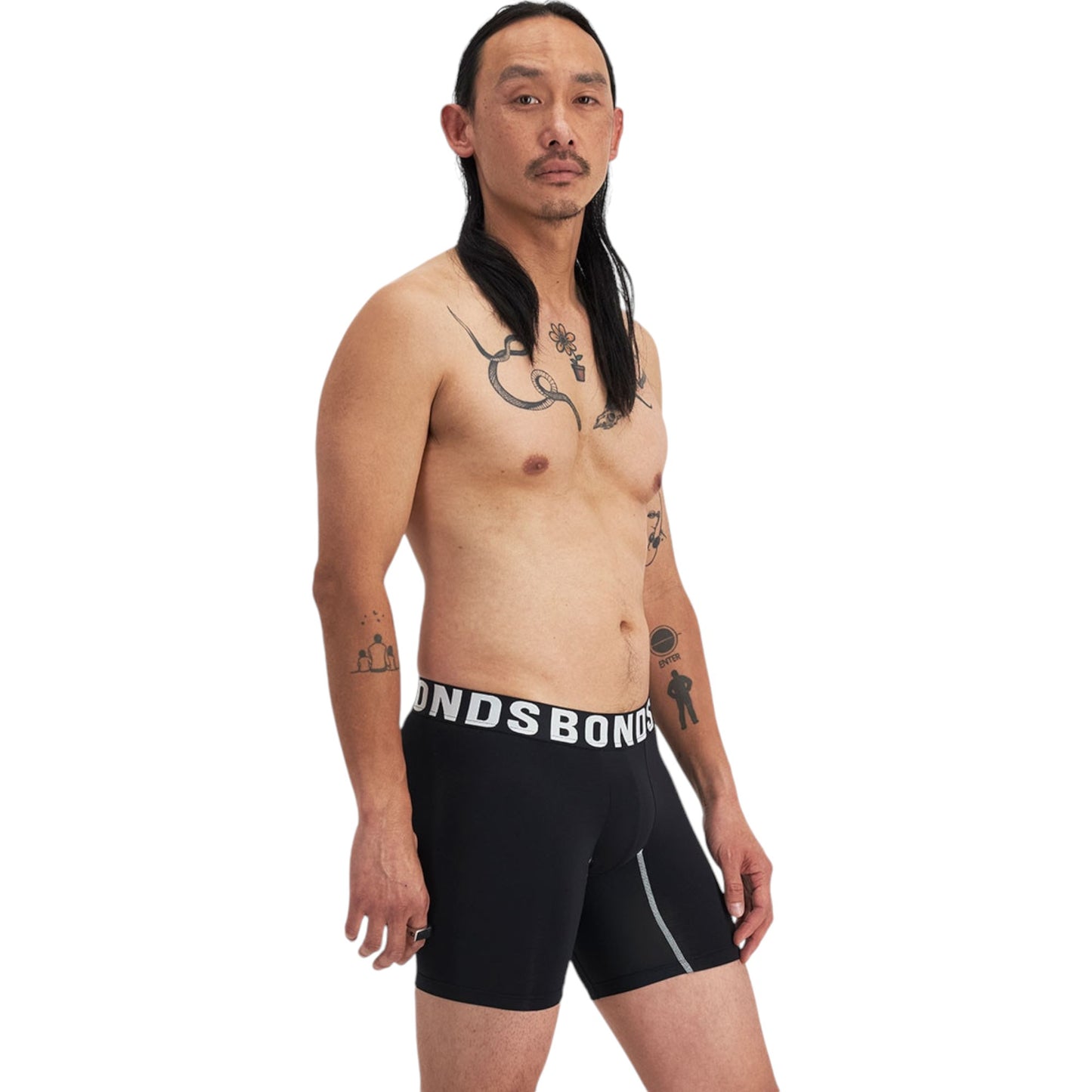 Mens Bonds Chafe Off Trunks Underwear Black