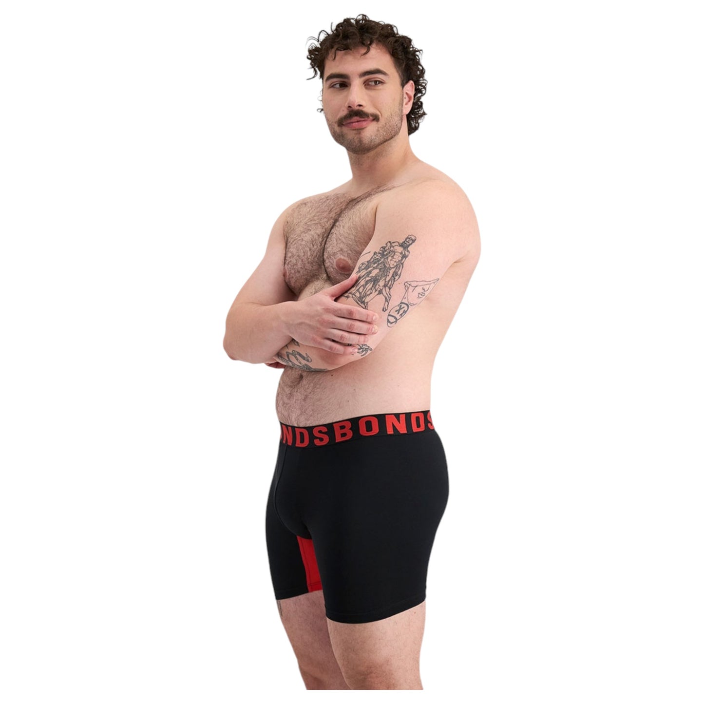 Mens Bonds Chafe Off Trunks Underwear Black/Red