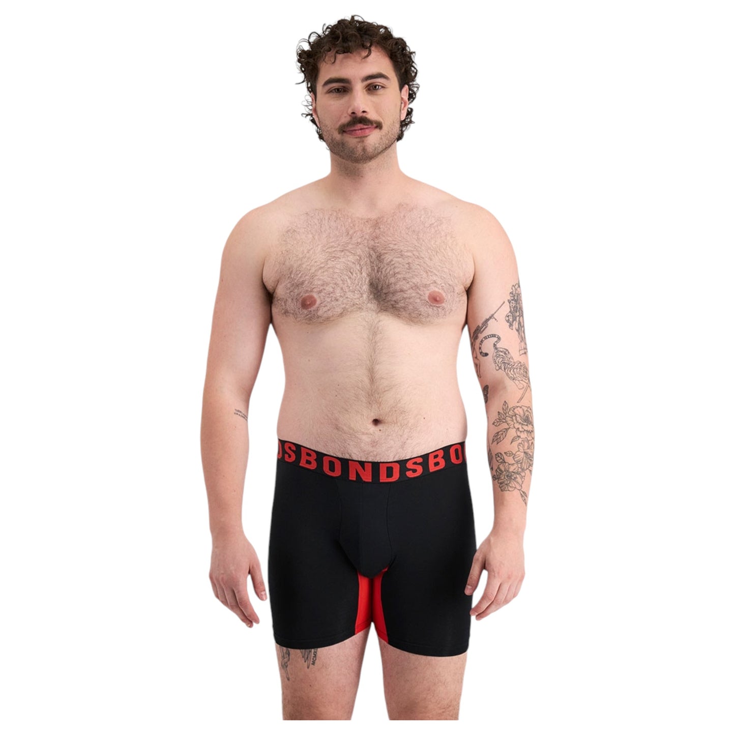 Mens Bonds Chafe Off Trunks Underwear Black/Red