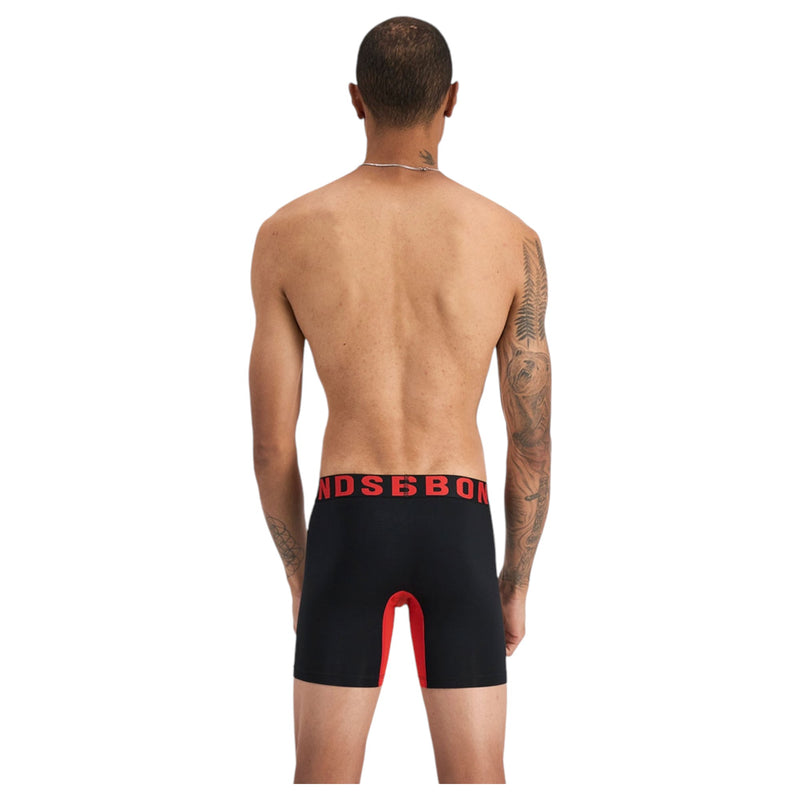 4 x Bonds Mens Chafe Off Trunks Black/Red Underwear