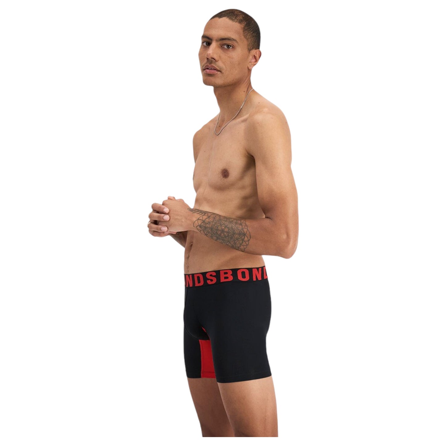 Mens Bonds Chafe Off Trunks Underwear Black/Red