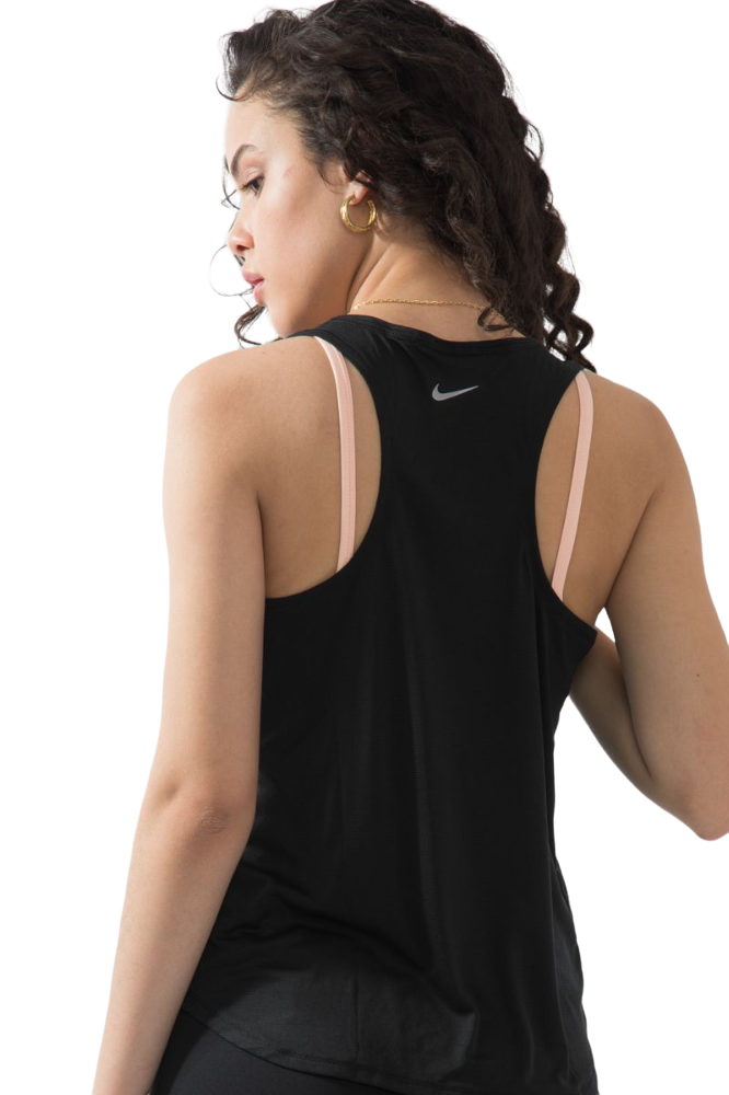 Womens Nike Swoosh Athletic Tank Top Black/White