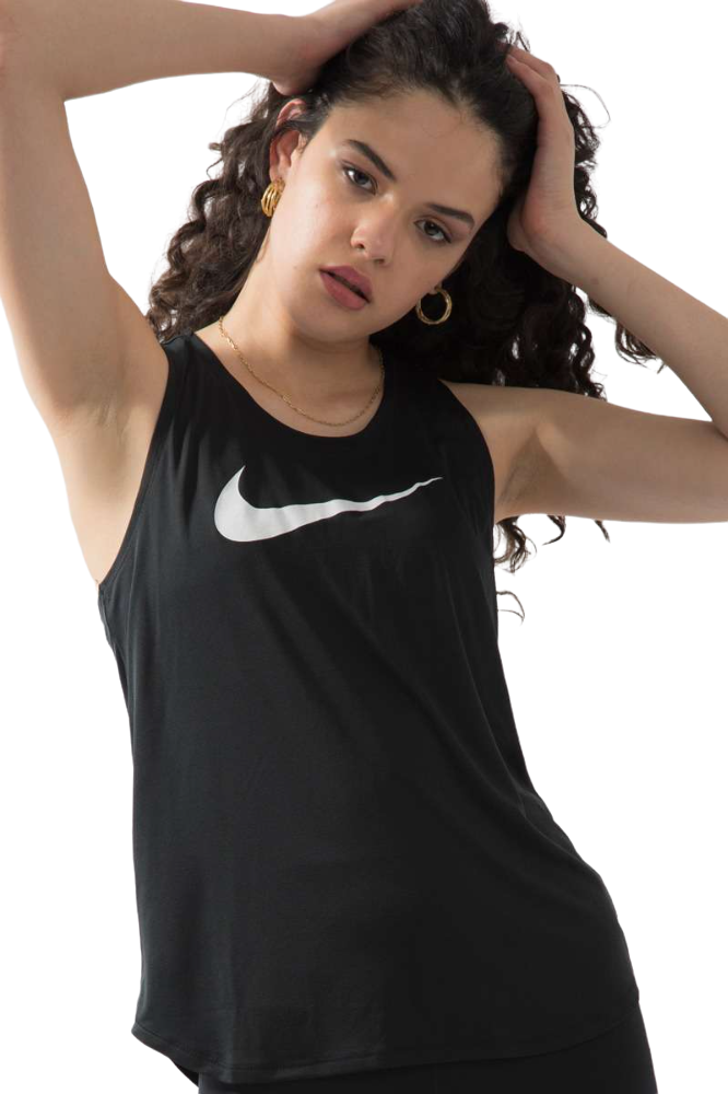 Womens Nike Swoosh Athletic Tank Top Black/White